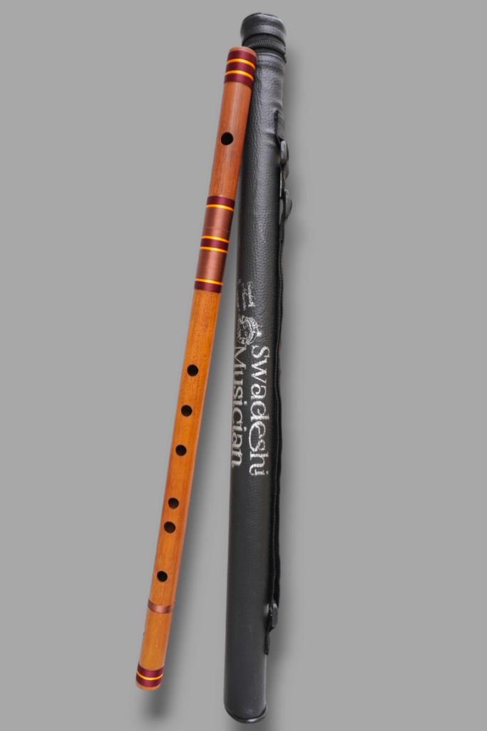 F Sharp Base 27 Inches Oil Treated Fry Bamboo Flute Bansuri Tuned 440Hz With Carry Bag